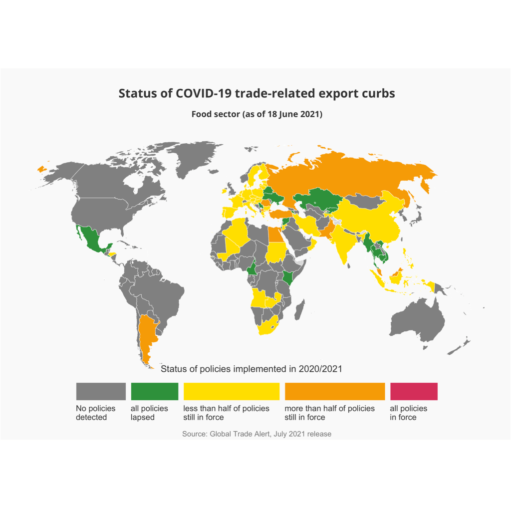 World Map of Export Controls on Food