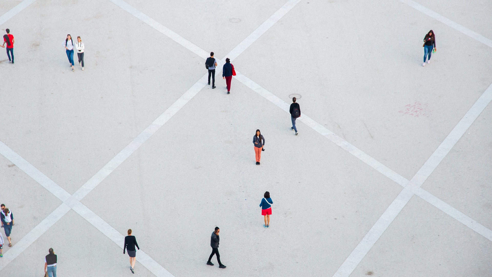 People on a square