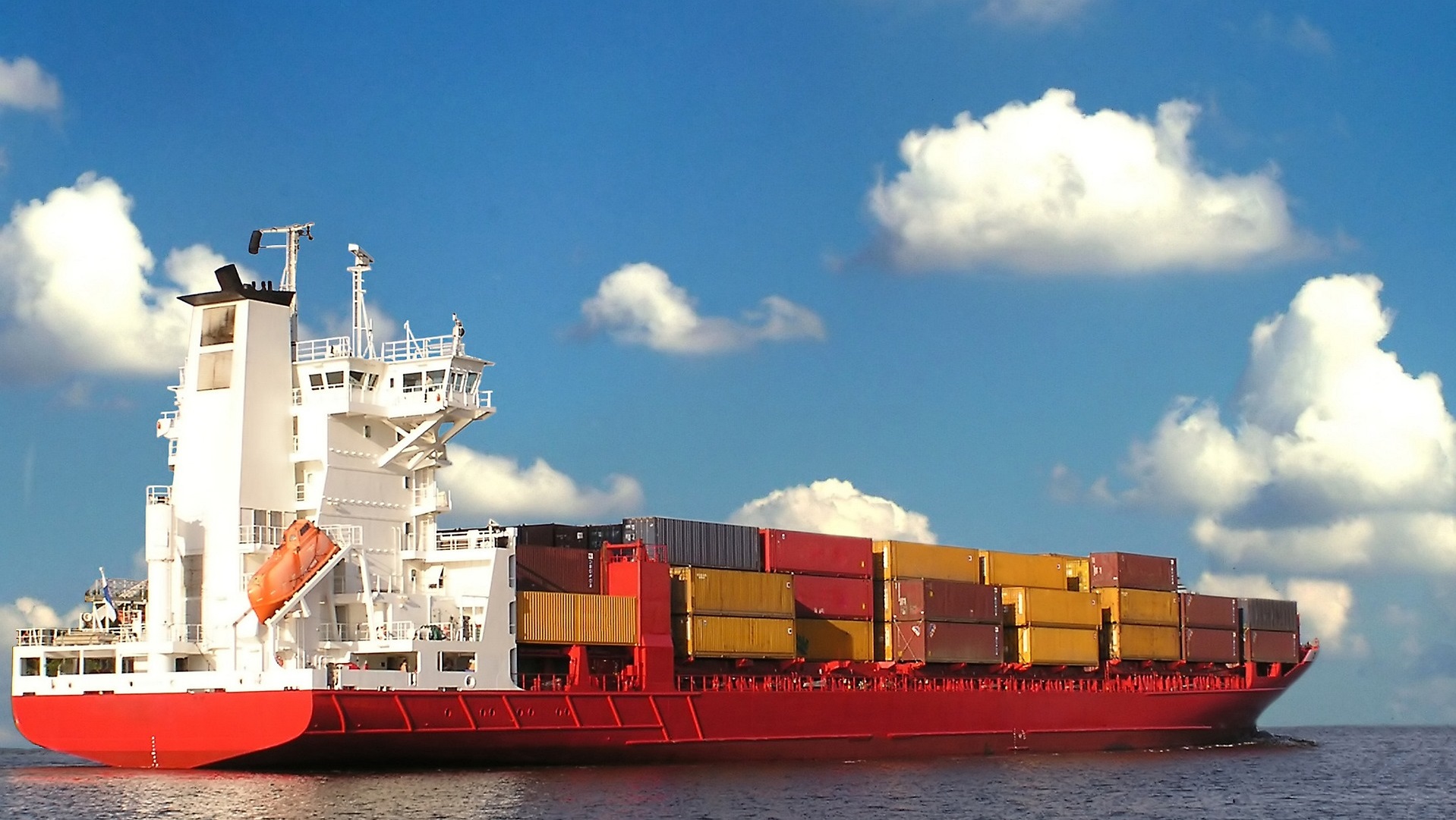 Cargo ship in the sea